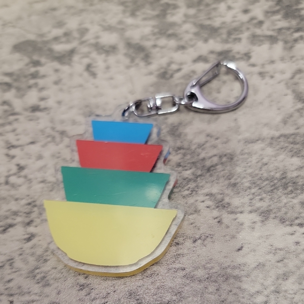 Pyrex Primary stack Keychain Keyring